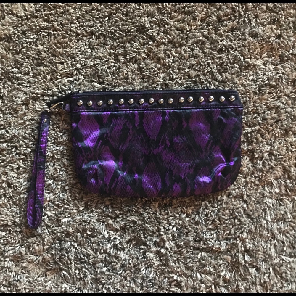 Purple Snakeskin Wristlet